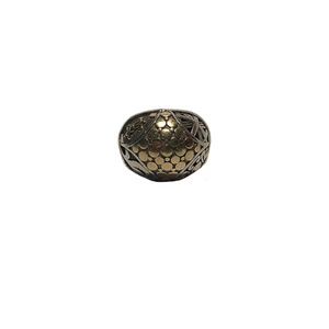 John Hardy 18K Gold and Silver Dot Pattern Ring